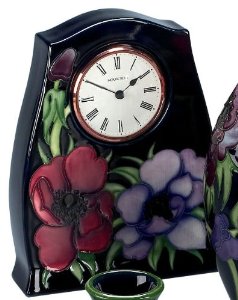 moorcroft pottery anemone clock